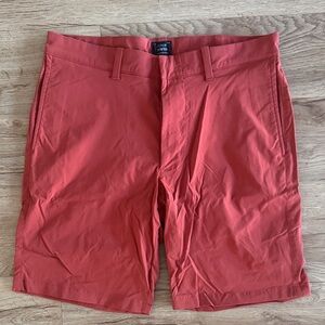 J. Crew Men's Coral-Red Flat Front Stretch Casual Shorts